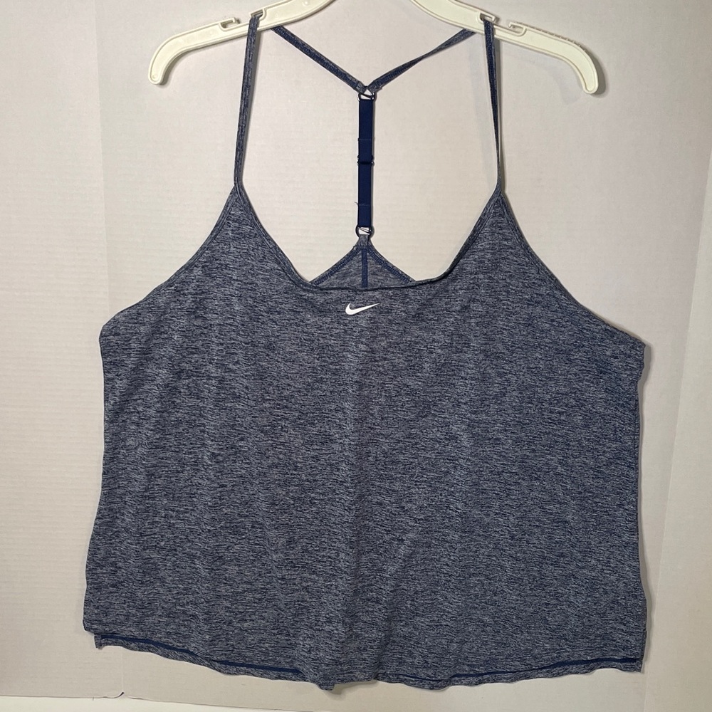 Nike  Women's Size 2X  Heathered Blue Racerback Tank Top Strappy